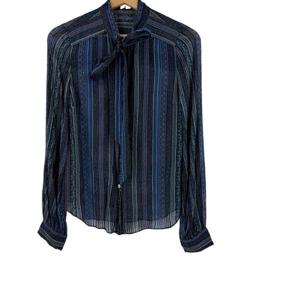 Veronica Beard Mixed Stripe Button Blouse Top Sz 0 - Picture 3 of 8